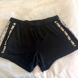 Pink black bootie shirts with silver sequin